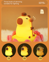 Veilleuse LED Capybara en silicone souple, rechargeable, à intensité variable, fonctionnant sur piles, lampe de chevet pour chambre de bébé, nouveauté