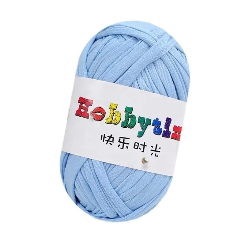 customized Solid color T-shirt 100g China Manufacturer Knitting Handbag Crochet Blended Fancy Yarn For Weaving T-shirt Yarn 100g