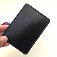 Dompet Kartu Kredit Kulit PU Hitam Tipis Ringan Kustom dengan Banyak Kompartemen untuk Penggunaan Sehari-hari