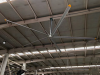 Kipas Angin Industri HVLS 7.3M, Aliran Udara 969.000CMH, Motor PMSM 1.5kW, 6 Baling-Baling Kelas Penerbangan, IP55 untuk Gudang/Pabrik