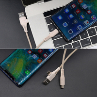 Câble micro USB 2 en 1 en nylon écologique de type C à type C, transfert de données, chargeur de téléphone pour tablette mobile Android