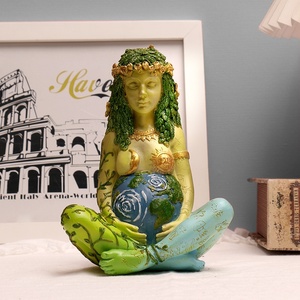 Décoration artisanale en résine, peinte à la main, créative, déesse de la Terre Gaïa, ornement pour la maison, décoration de bureau, cadeau de pendaison de crémaillère, mariage - Product Image 2