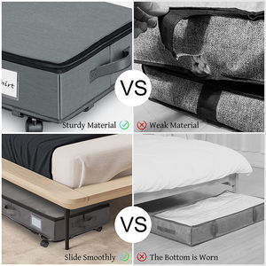 صناديق تنظيم النسيج الدوارة تحت السرير صناديق تخزين تحت السرير قابلة للطي مع عجلات - Product Image 6