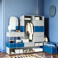 Armoire modulaire USM - Armoire autoportante avec structure métallique pour un rangement multi-niveaux, armoire de rangement multifonctionnelle