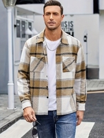 Chemise-veste en flanelle épaisse pour homme, décontractée et élégante, à carreaux, polyvalente