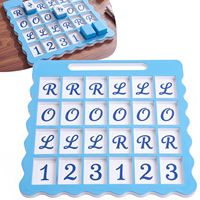 Mahjong Solo-Übungsbrett Tragbares Übungsbrett Solo-Spiel Amerikanisches Mahjong-Trainingsgerät mit 24 Kartenfächern Spiel (Blau)