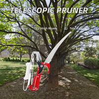 Élagueuse télescopique à cliquet haute portée pour bricolage, avec poignée en plastique et structure en acier pour la taille des arbres