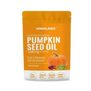 Aeglewell Wild Pumpkin Seed Extract Oil Softgels 1000 мг, масло из тыквенных семечек холодного отжима, для роста волос и поддержки здоровья простаты, без ГМО - Product Image 1