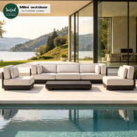 Aluminium-Sofa-Set für den Außenbereich, Metall-Gartenmöbel für Innenhöfe, Villen, Terrassen, Wasserfestes Outdoor-Sofa-Set für Villen, Resorts und Hotels