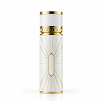 Flacon de parfum vide personnalisé 250 ml, noir mat, cylindrique, avec capuchon métallique gaufré, atomiseur rechargeable en gros, logo personnalisé