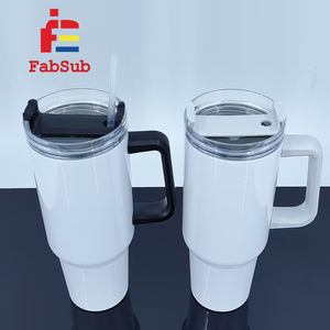 Tumbler Riutilizzabile di Alta Qualità per Sublimazione, 40oz/1200ml, <span class=keywords><strong>con</strong></span> Manico e Cannuccia, Coperchio Trasparente Scorrevole per Sublimazione - Product Image 4