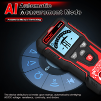 GVDA GD161A Multimeter Digital Pintar Rentang Otomatis 4000-Count AC/DC 600V Alat Pengukur Tegangan Kapasitansi Resistansi Kontinuitas