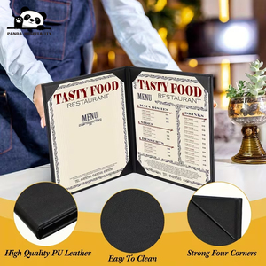 Cubiertas de Menú de Restaurante de Cuero Sintético de Primera Calidad, Impermeables, con Logotipo Personalizado, Múltiples Páginas y Estilo Interior - Product Image 4