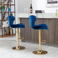 Tabourets de bar modernes et pivotants en velours et or, hauteur réglable pour chaises de salle à manger, tabouret de pub, chaise de bureau, meubles de salon