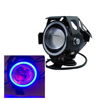 Phare LED universel pour moto U7, lumières colorées pour scooter, moto, feu antibrouillard avant, yeux d'ange et de démon, extérieur