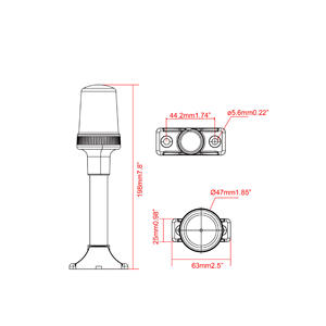 Luces de Navegación LED de Acero Inoxidable de 12V-24V CC, Luces de Anclaje Circundantes con Base de Montaje para Yates, 8 Luces Marinas - Product Image 5