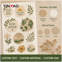 Etiquetas Adhesivas Yingao con Diseño de Hojas Botánicas, Resistentes al Agua y a los Arañazos, de Vinilo, para Cajas de Regalo, Frascos y Botellas Personalizadas