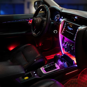 SJC 64 couleurs Lumière ambiante dynamique pour voiture Convient à <span class=keywords><strong>Toyota</strong></span> <span class=keywords><strong>Fortuner</strong></span> 2016-2023 Lumière d'ambiance intérieure pour la décoration Mise à niveau - Product Image 2