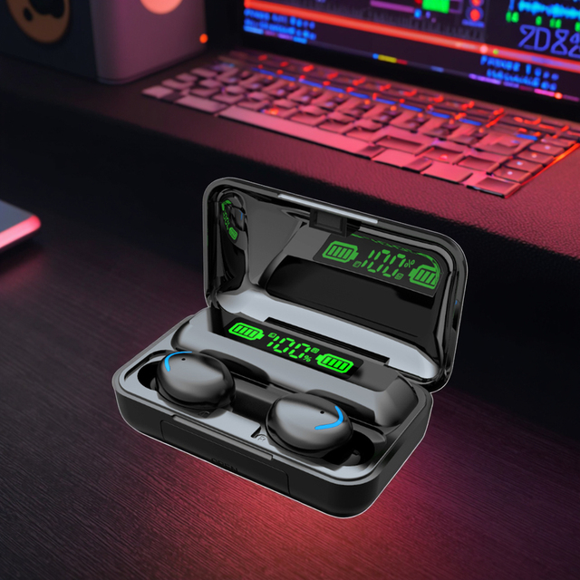 F9 5C TWS Fone LED Display Earbuds with Mic Wireless Charging Digital Battery Indicator Headset F9 Earbuds