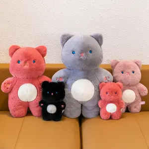 赤/ピンク/黒/灰色のぬいぐるみ動物かわいい猫ぬいぐるみ人形柔らかいかわいい小さな猫子供の誕生日プレゼントぬいぐるみ