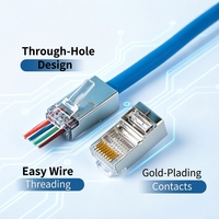 Connecteur RJ45 Cat6, connecteur Ethernet RJ45 métallique 8 broches, connecteur modulaire Cat6 pour câble Cat6