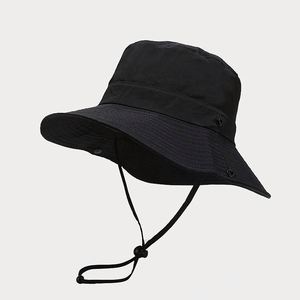 2022 Custom Logo Summer Fisherman Bucket <b>Hats</b> Large Eaves Brim <b>for</b> Outdoor Travels & Party Solid Color-<b>for</b> Fishing - Product Image 2