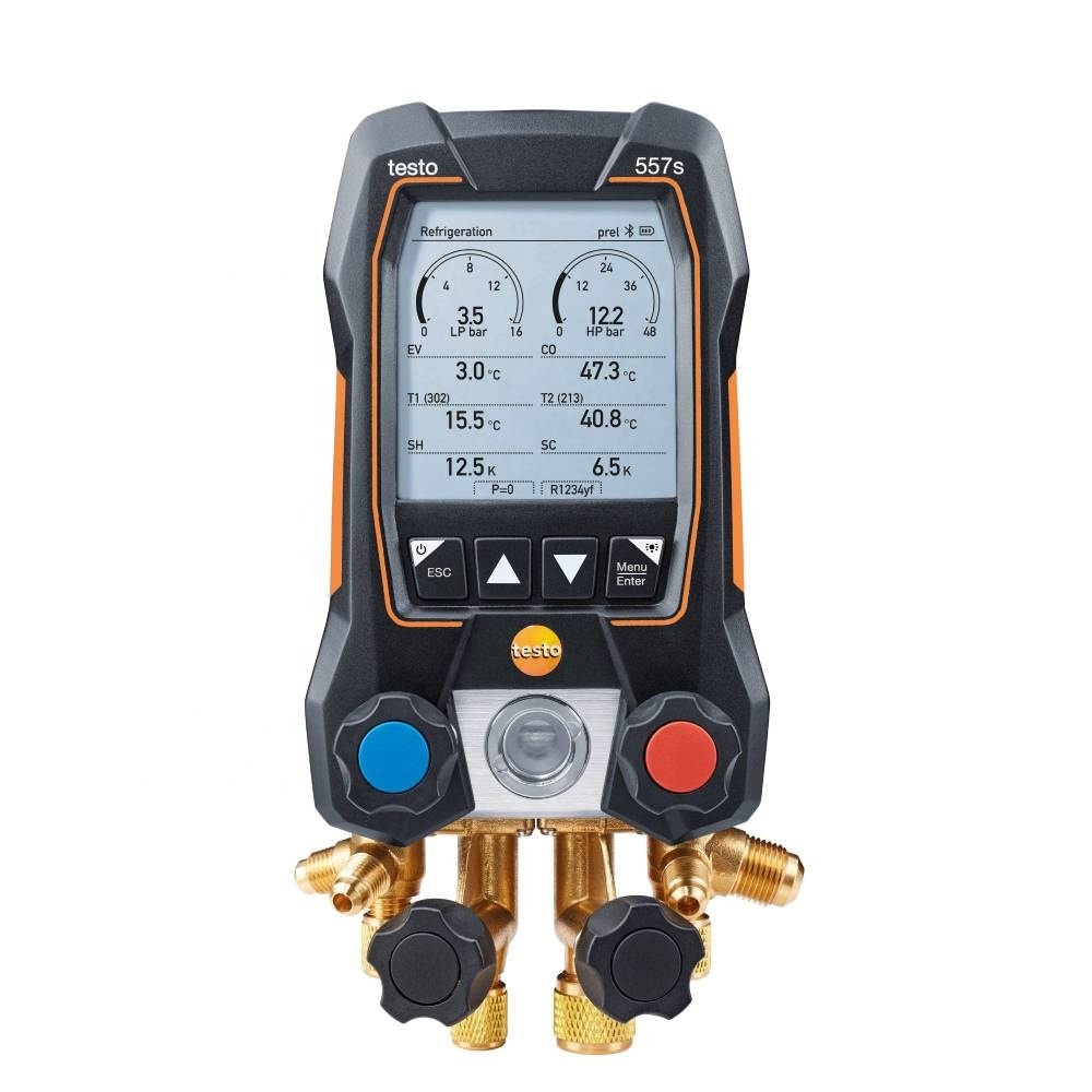 testo 557s Smart Vacuum Kit - Smart digital manifold with wireless vacuum and clamp temperature probes