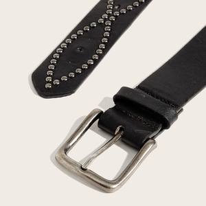<span class=keywords><strong>Ceinture</strong></span> Y2K à double rangée de rivets avec boucle d'aiguille en forme d'oeil de poulet <span class=keywords><strong>Ceinture</strong></span> rétro de style ethnique punk - Product Image 4
