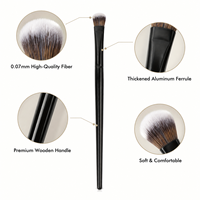 Pinceau de maquillage professionnel KB121 avec fibre de haute qualité de 0,07 mm, virole en aluminium épaissie et manche en bois de qualité supérieure