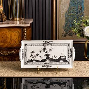 Juego de Platos Rectangulares de Cerámica Estilo Americano con Diseño Floral para la Vuelta al Cole, Vajilla para Regalo - Product Image 4