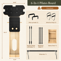 Reformer de Pilates pliable en bois RIVA avec ressorts certifiés - Équipement de studio et de gym de Pilates réglable et portable