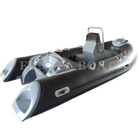 Bateau pneumatique rigide motorisé FUNSEA RIB360 Pro de 12 pieds (360 cm) pour 4 personnes, en fibre de verre, PVC et Hypalon, pour sports nautiques et ski nautique