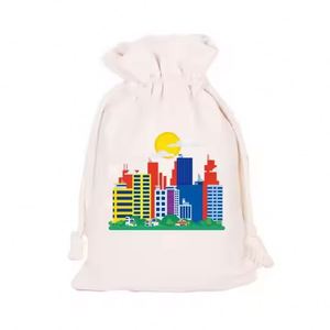 Sac à cordon personnalisé en coton, petit sac cadeau en maille avec cordon, emballage personnalisé avec logo en coton - Product Image 4