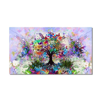 Cadre photo d'art mural de fleur d'arbre abstrait de couleur moderne décoré peinture abstraite moderne