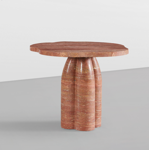 Mesa Redonda de Mármol Personalizada Evelyn, Mármol Rosso <span class=keywords><strong>Alicante</strong></span> Coralito Rojo, Mesa Alta de Mármol Natural - Product Image 1