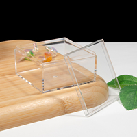 Conteneur carré en plastique transparent de qualité alimentaire en gros avec couvercle, boîte de rangement pour bonbons, cadeaux, bijoux, présentoir