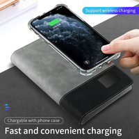 Carnet en cuir lisse personnalisé avec logo LED, chargeur externe, verrouillage par empreinte digitale et combinaison, porte-stylo et clé USB