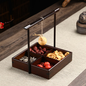 Cesta de bambú para aperitivos, caja de dulces creativa de estilo chino, caja para frutos secos, caja de almacenamiento doméstica, caja para frutas de la sala de estar - Product Image 2