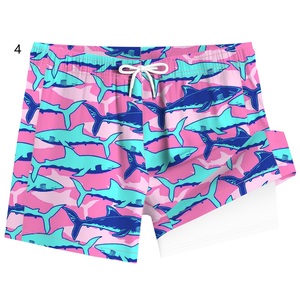 Bañador 2 en 1 de secado rápido para hombre, pantalones cortos de playa de doble capa con degradado - Product Image 5