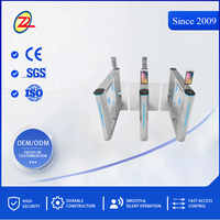 Torniquete de Barrera Abatible de Acero Inoxidable 304 con Lector de Tarjetas RFID, Motor sin Escobillas Anti-Colisión, Sistema de Control de Acceso para Oficina, IP54