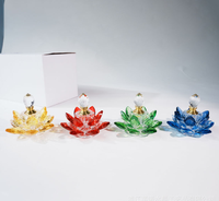 Flacon de parfum de luxe en verre en forme de lotus, flacon de présentation en verre cristal