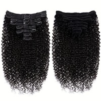 Extensions de cheveux à clips, prix de gros, 8 pièces, 100% cheveux humains vierges brésiliens, extension complète de cheveux à clips en dentelle