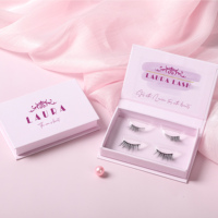 Boîtes personnalisées 2 en 1 ensemble de cils d'angle en vison 3D deux paires de demi-cils en vison naturel pour usage quotidien ou maquilleurs