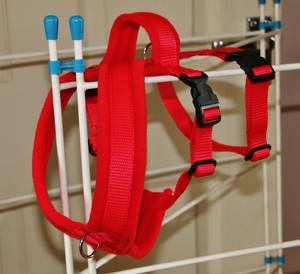 Harnais pour chien doublé en polaire, anti-évasion, sécurisé, sans traction, poignée supérieure, anneau en D avant, rouge, taille S pour la promenade des chiens - Product Image 3