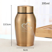 Cercueil/Coffret à cendres pour animaux de compagnie en acier inoxydable, style double cœur, moderne et minimaliste, scellé, pour exportation transfrontalière – Stock disponible