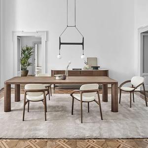 Ensemble de chaises de salle à manger modernes nordiques, durables, en bois français, revêtement en lin écologique pour salle à manger, bureau à domicile, hôtel - Product Image 3