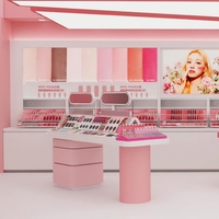 Table d'exposition pour cosmétiques et soins de la peau, boutique éphémère de cosmétiques, présentoir de maquillage, rouge à lèvres