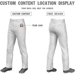 2025 <b>Men's</b> Open Bottom <b>Pinstripe</b> Elastic Baseball Pants Loose-Fit Full Length with Custom Logo Softball Wear KXK 1.34 Lbs - Product Image 5