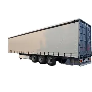 Sản xuất tại Trung Quốc 3-trục 60-tấn xe tải Trailer với PVC Tùy chỉnh màu Side Rèm bán Trailer