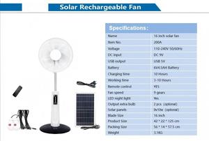 Ventilateur de table industriel sur pied, à énergie solaire, rechargeable, pour usage commercial, avec batterie rechargeable, très vendu - Product Image 1